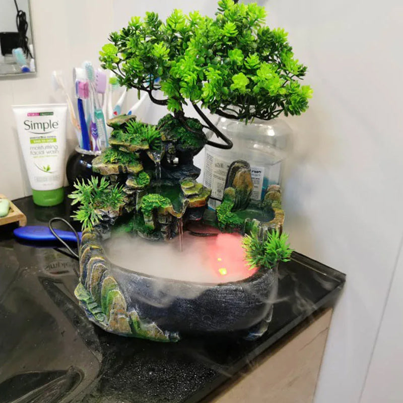 Color Changing Indoor Fountain Rock Garden Aquarium Bonsai Ornament