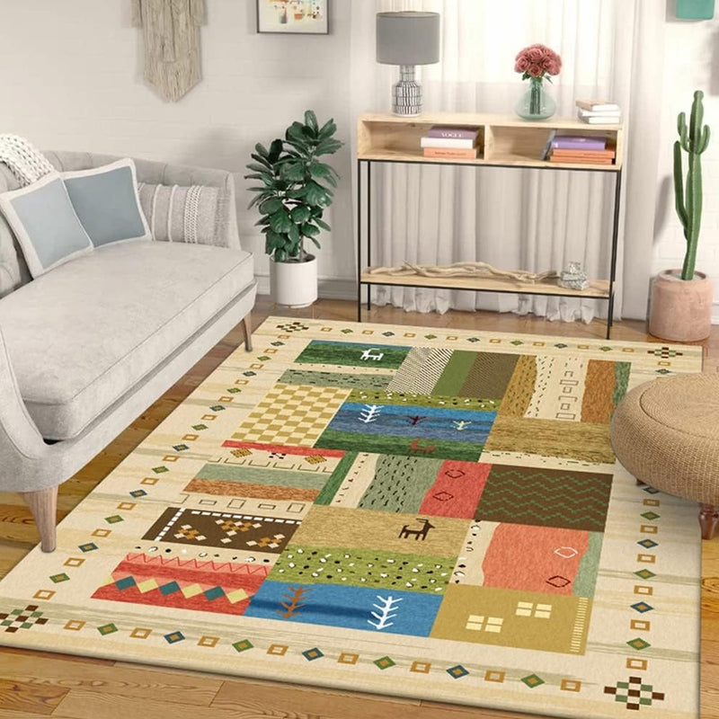 Easy to Clean Floor Carpet Rug with Non-Slip Backing in Circle/Square