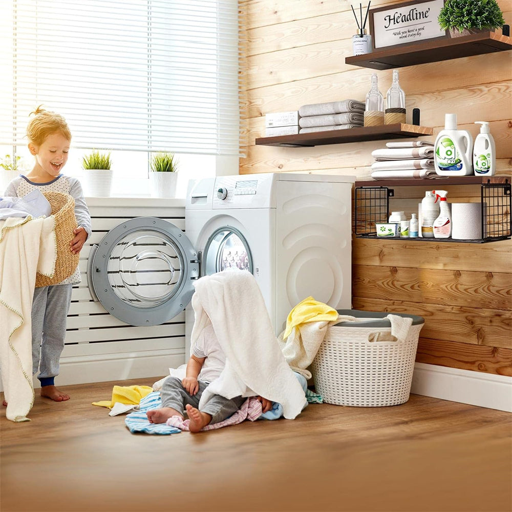 STORFEX Wall Organizer With Basket - Stylish And Space-Saving Wall Mounted Shelves