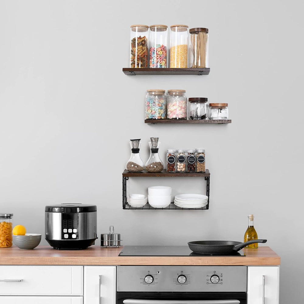 STORFEX Wall Organizer With Basket - Stylish And Space-Saving Wall Mounted Shelves