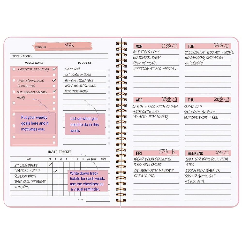 A5 To Do List Weekly Goals Notebook