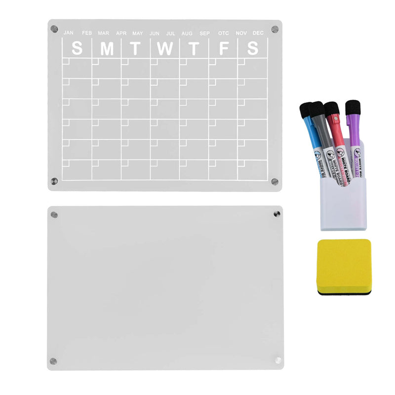 Magnetic White Board Monthly Weekly Planner Dry Erase Refrigerator Message Board