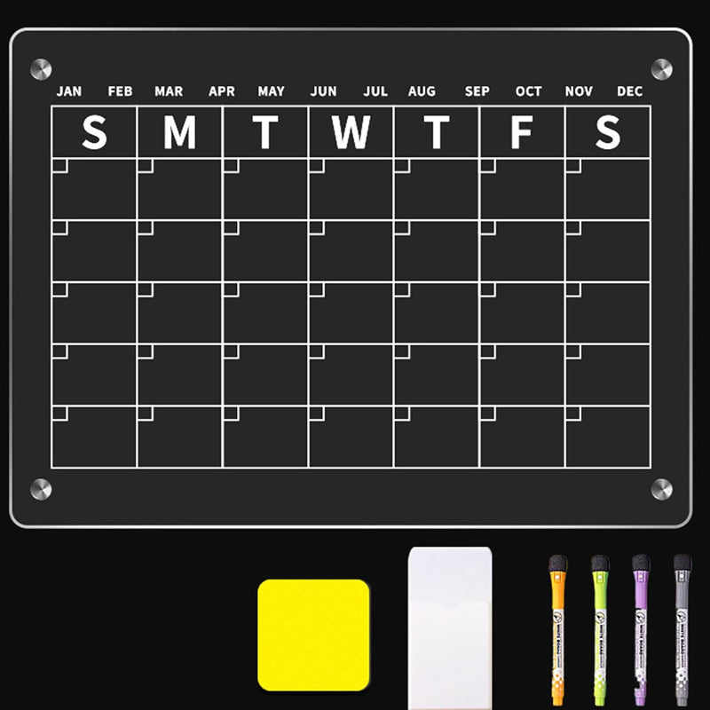 Magnetic White Board Monthly Weekly Planner Dry Erase Refrigerator Message Board