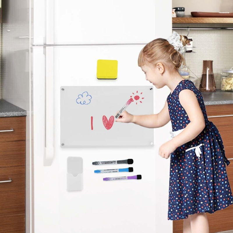 Magnetic White Board Monthly Weekly Planner Dry Erase Refrigerator Message Board