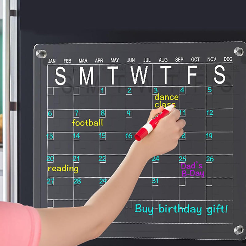 Magnetic White Board Monthly Weekly Planner Dry Erase Refrigerator Message Board