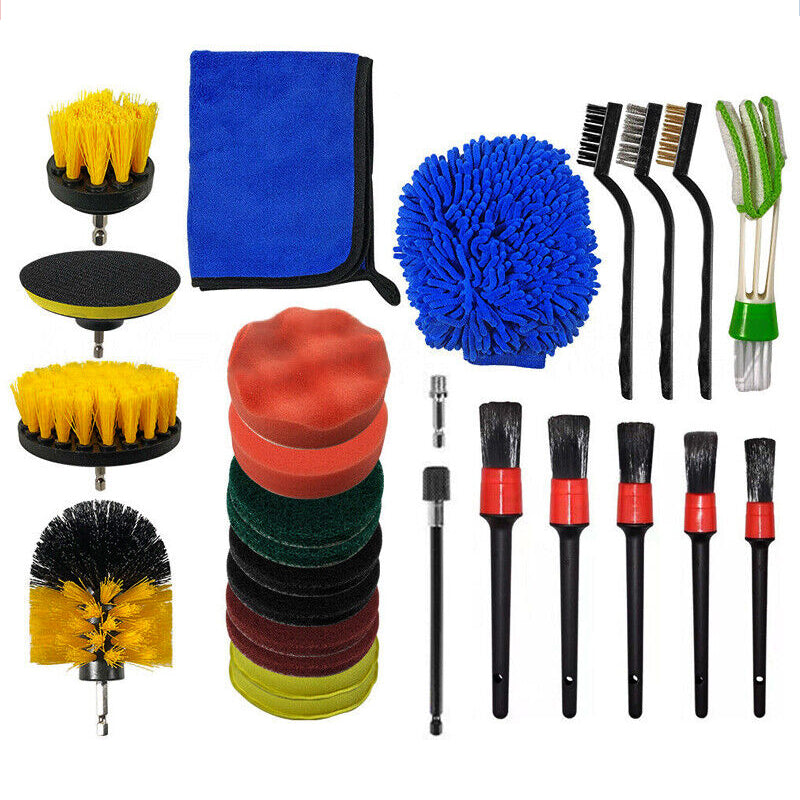 27PCS Drill Brush Attachments Car Detailing Brush Kit for Auto Exterior Interior