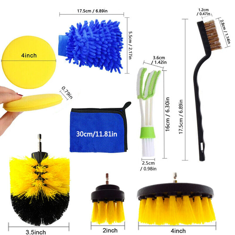 27PCS Drill Brush Attachments Car Detailing Brush Kit for Auto Exterior Interior