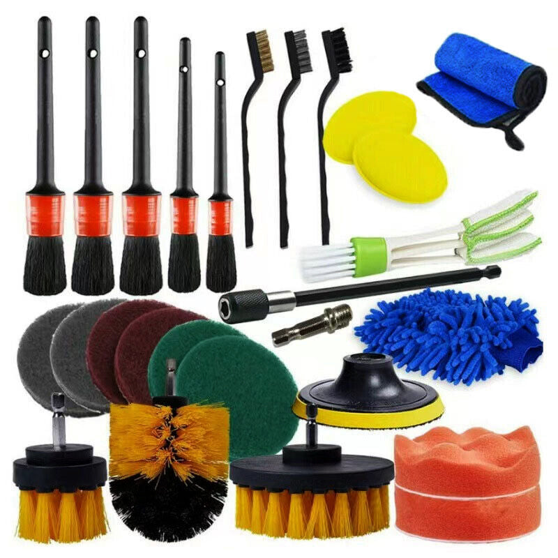 27PCS Drill Brush Attachments Car Detailing Brush Kit for Auto Exterior Interior