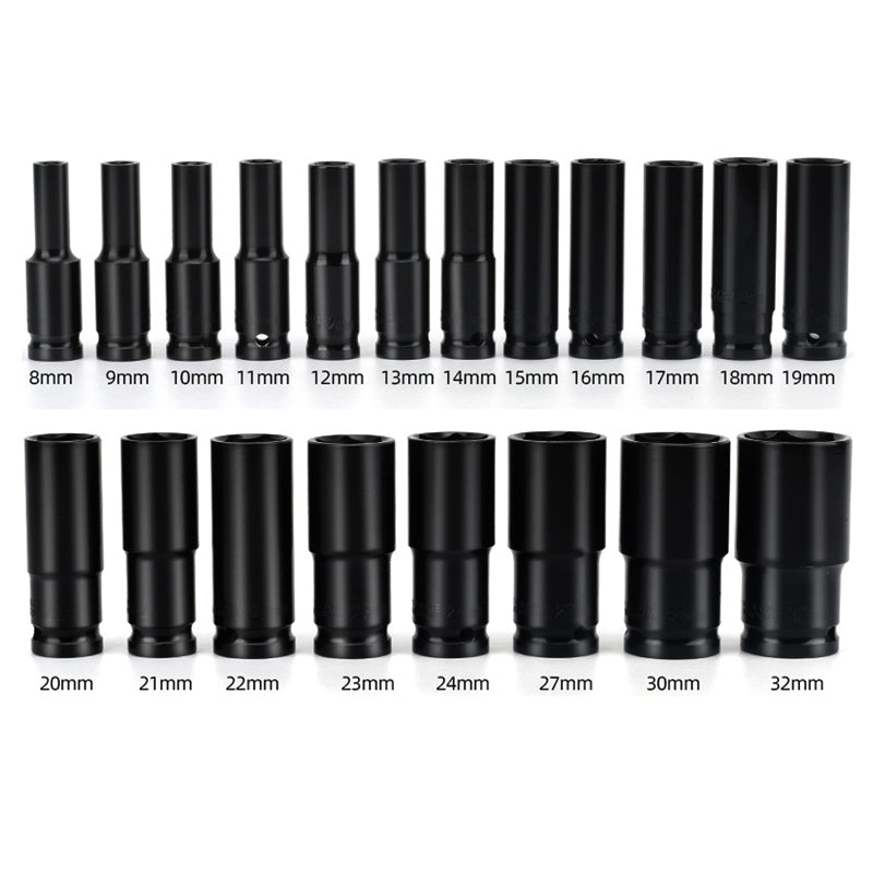 1/2" Drive Deep Impact Socket Set Heavy Duty Metric Garage Tool  - Available in 20pcs and 30pcs
