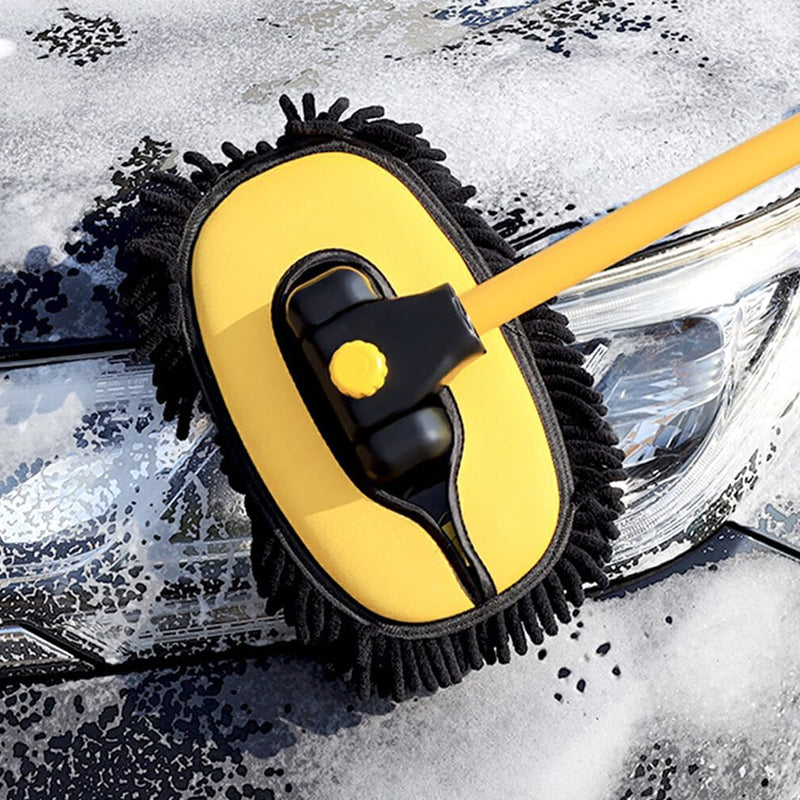 Extendable Long Handles Car Window Cleaning Mop with Scratch - Free Bristles
