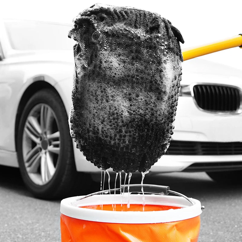 Extendable Long Handles Car Window Cleaning Mop with Scratch - Free Bristles