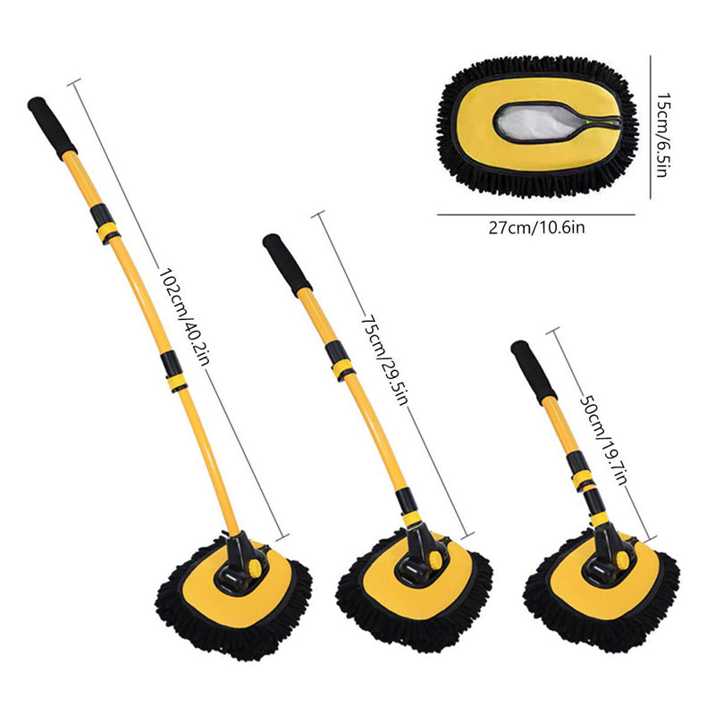 Extendable Long Handles Car Window Cleaning Mop with Scratch - Free Bristles