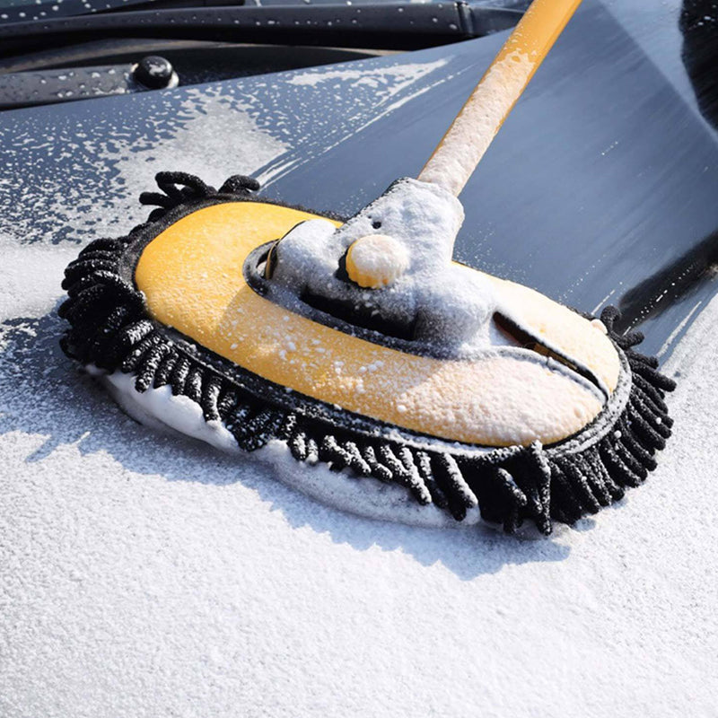Extendable Long Handles Car Window Cleaning Mop with Scratch - Free Bristles