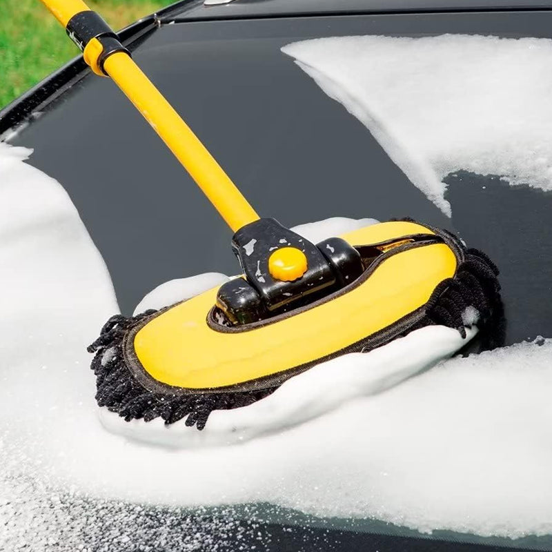 Extendable Long Handles Car Window Cleaning Mop with Scratch - Free Bristles