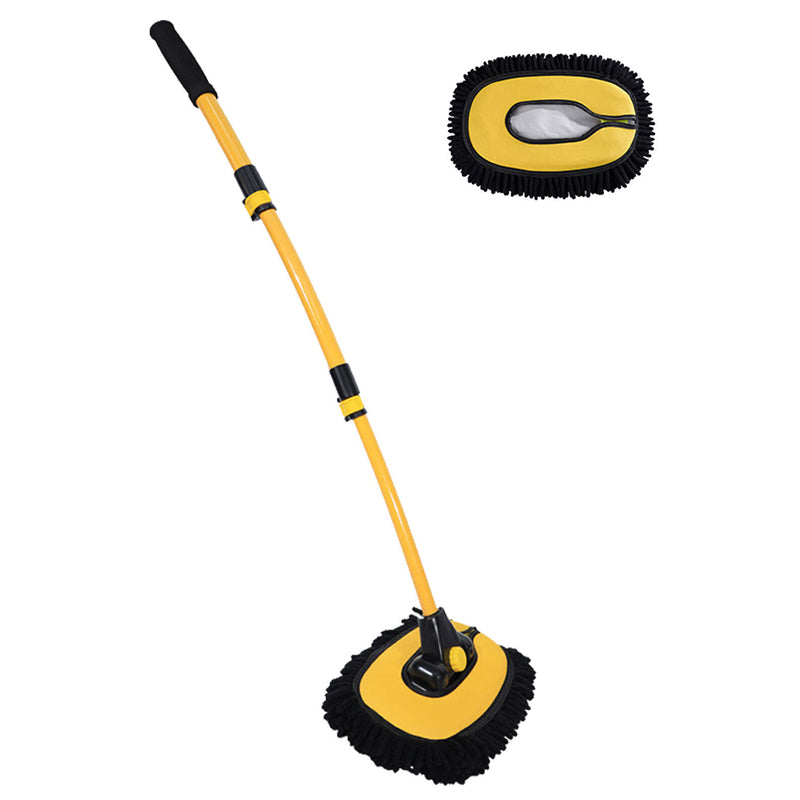Extendable Long Handles Car Window Cleaning Mop with Scratch - Free Bristles