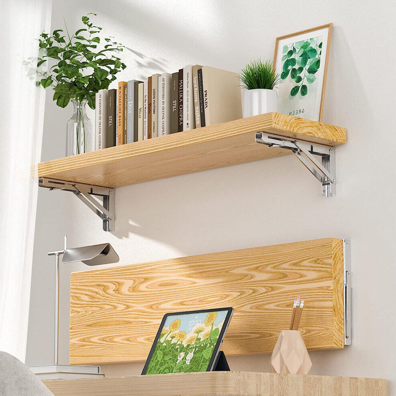 150kg Load Heavy-Duty Stainless-Steel Folding Table Bracket Shelf Bench
