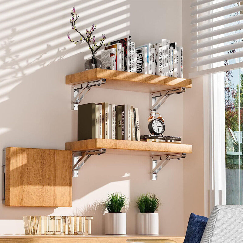 150kg Load Heavy-Duty Stainless-Steel Folding Table Bracket Shelf Bench