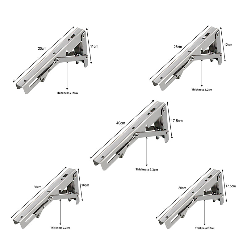150kg Load Heavy-Duty Stainless-Steel Folding Table Bracket Shelf Bench