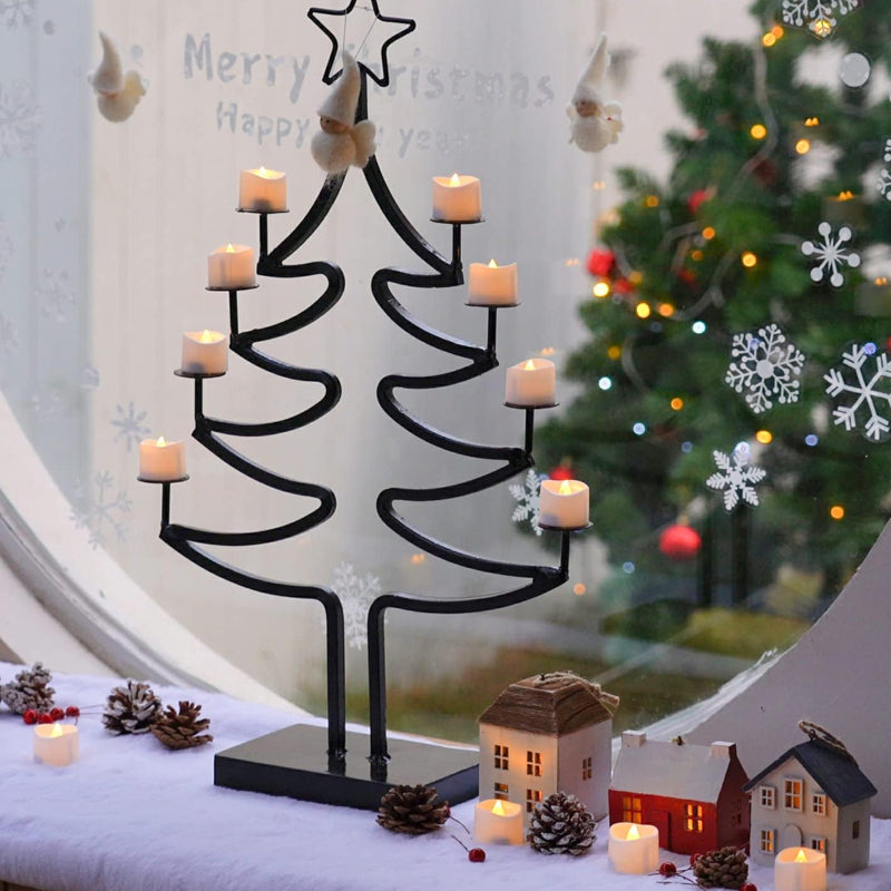 Pack of 12 Flameless Flickering LED Tealight Candles - Battery Operated