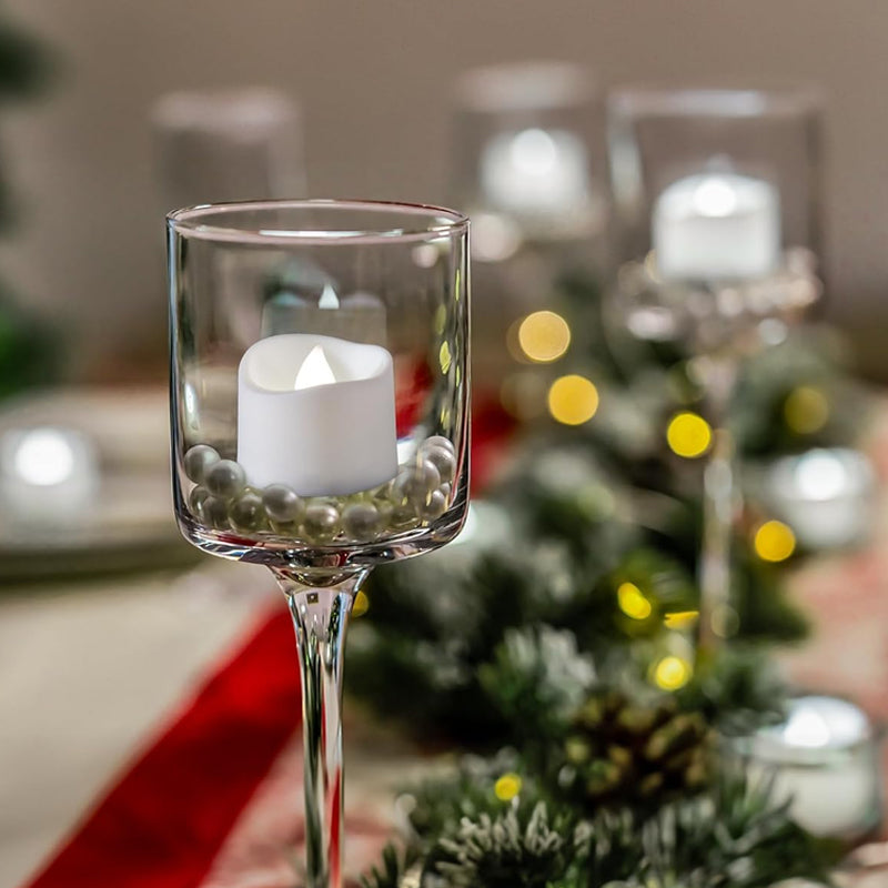 Pack of 12 Flameless Flickering LED Tealight Candles - Battery Operated