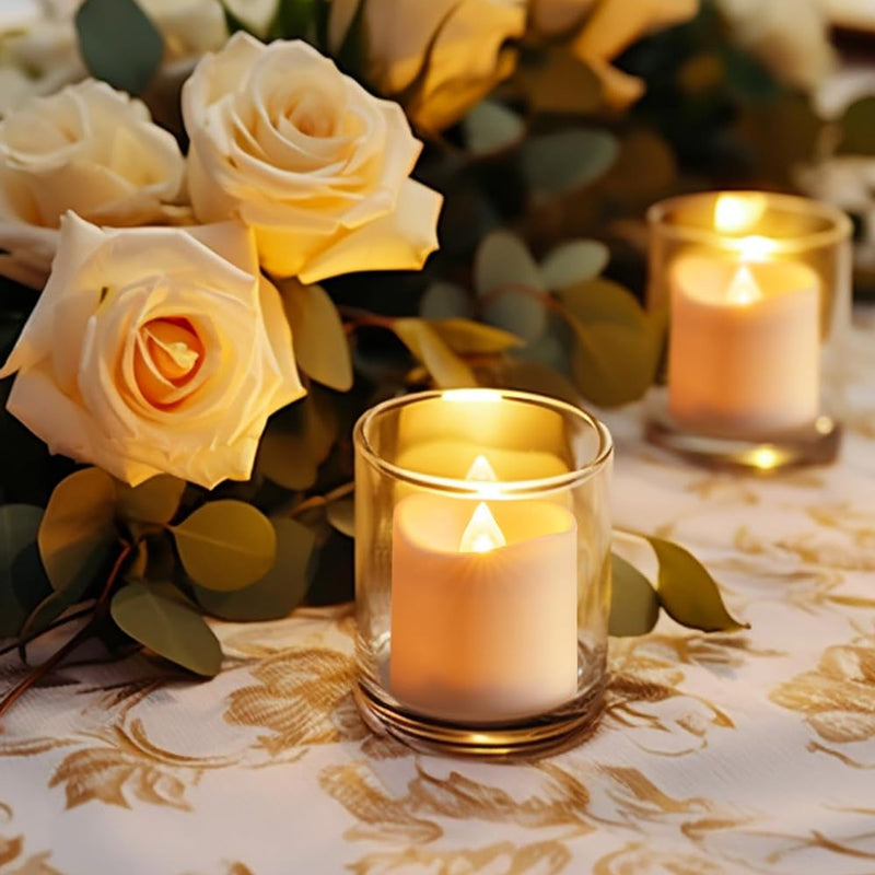 Pack of 12 Flameless Flickering LED Tealight Candles - Battery Operated