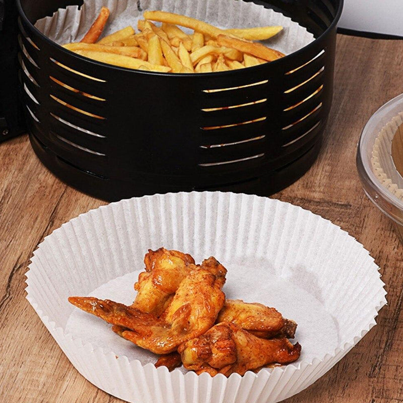 50pcs Air Fryer Disposable Non-Stick Pan Parchment Baking Paper Liner - Available in Round and Square