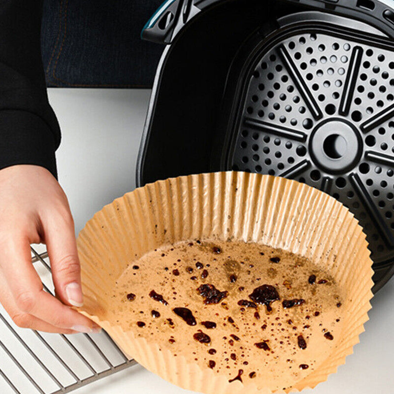 50pcs Air Fryer Disposable Non-Stick Pan Parchment Baking Paper Liner - Available in Round and Square