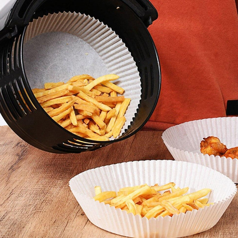 50pcs Air Fryer Disposable Non-Stick Pan Parchment Baking Paper Liner - Available in Round and Square