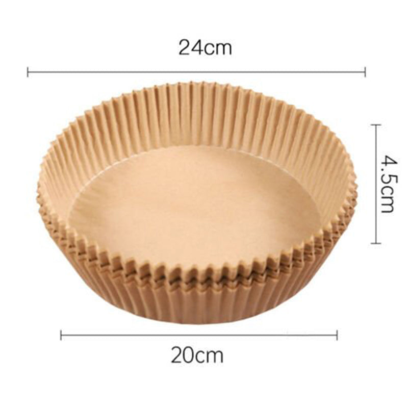 50pcs Air Fryer Disposable Non-Stick Pan Parchment Baking Paper Liner - Available in Round and Square