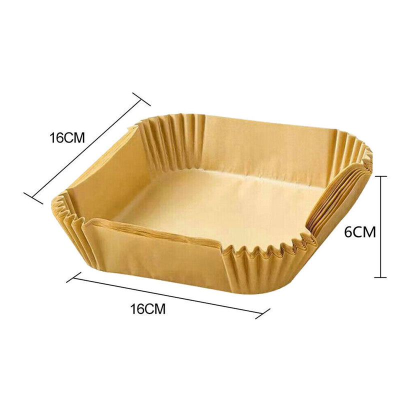 50pcs Air Fryer Disposable Non-Stick Pan Parchment Baking Paper Liner - Available in Round and Square