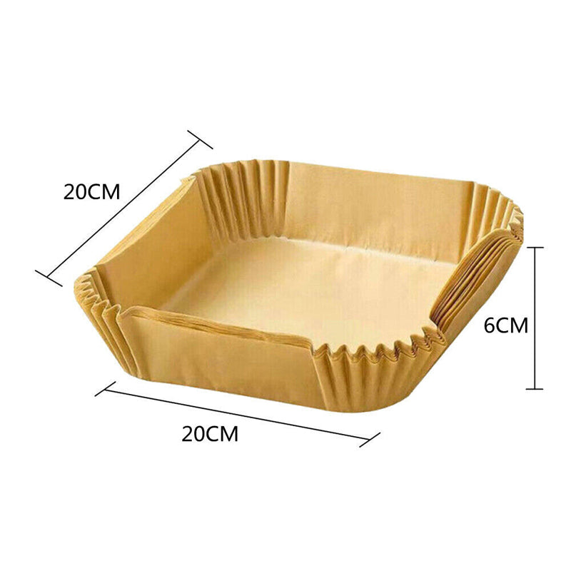 50pcs Air Fryer Disposable Non-Stick Pan Parchment Baking Paper Liner - Available in Round and Square