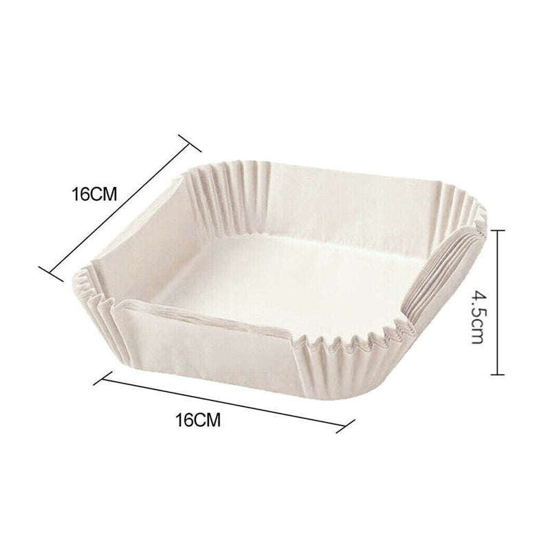 50pcs Air Fryer Disposable Non-Stick Pan Parchment Baking Paper Liner - Available in Round and Square