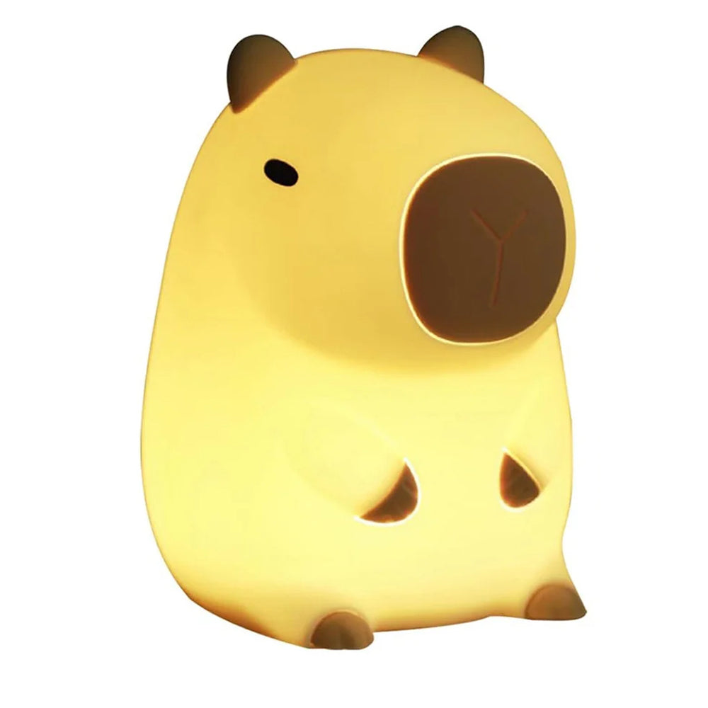 Novelty Cartoon Capybara Shaped Soft Silicone LED Night Light with Rechargeable and Touch Control
