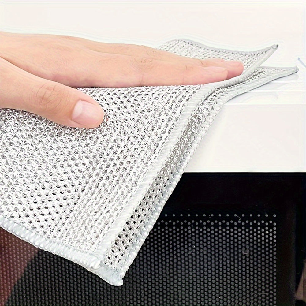 5/10pcs Non-stick Oil-free Mesh Wire Dishwashing Cloth For Kitchen Stove Dishwashing And Pot Washing