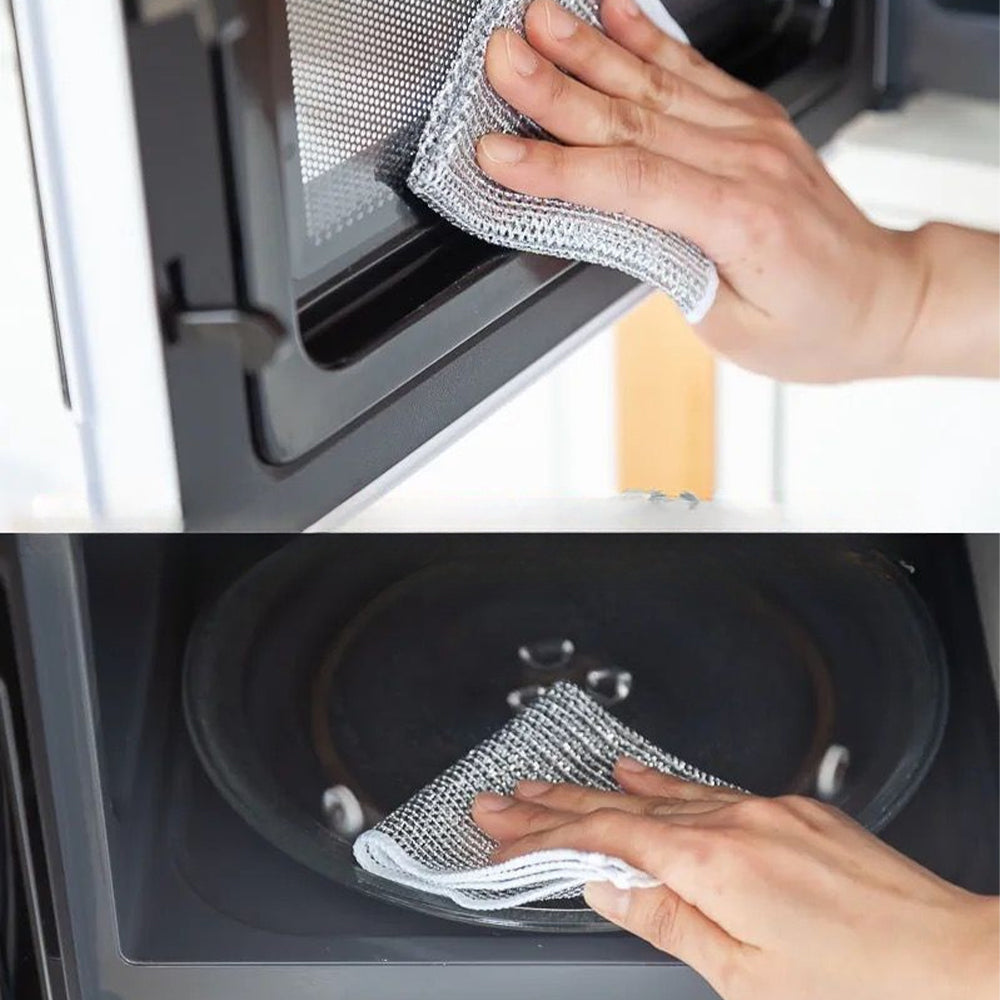 5/10pcs Non-stick Oil-free Mesh Wire Dishwashing Cloth For Kitchen Stove Dishwashing And Pot Washing