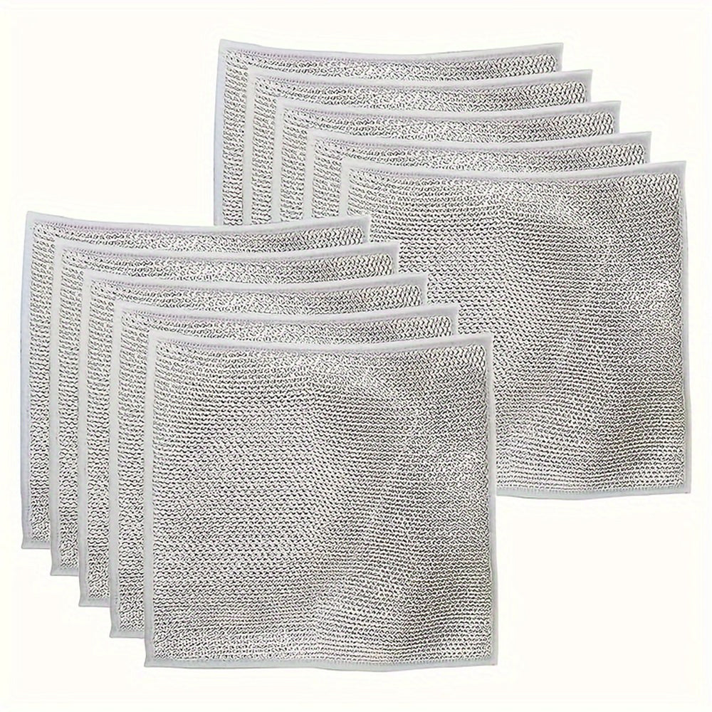 5/10pcs Non-stick Oil-free Mesh Wire Dishwashing Cloth For Kitchen Stove Dishwashing And Pot Washing