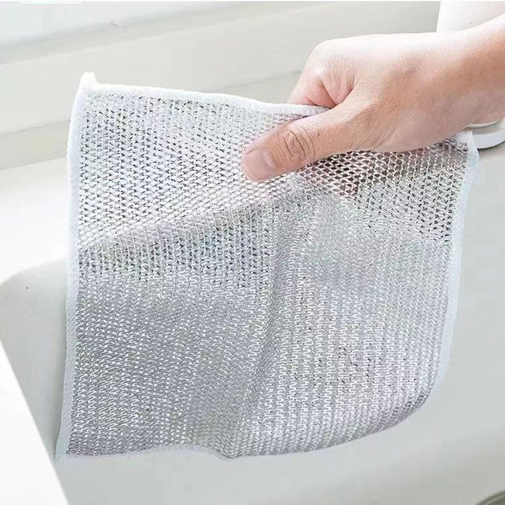 5/10pcs Non-stick Oil-free Mesh Wire Dishwashing Cloth For Kitchen Stove Dishwashing And Pot Washing