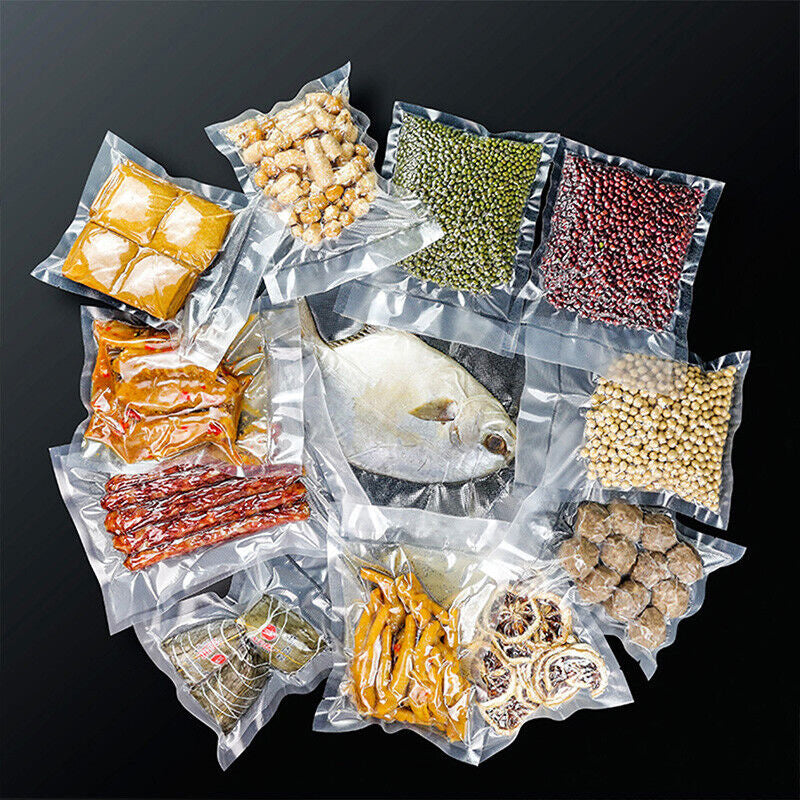 100pcs Clear Food Grade Pre-Cut Food Saver Vacuum Sealer Bags