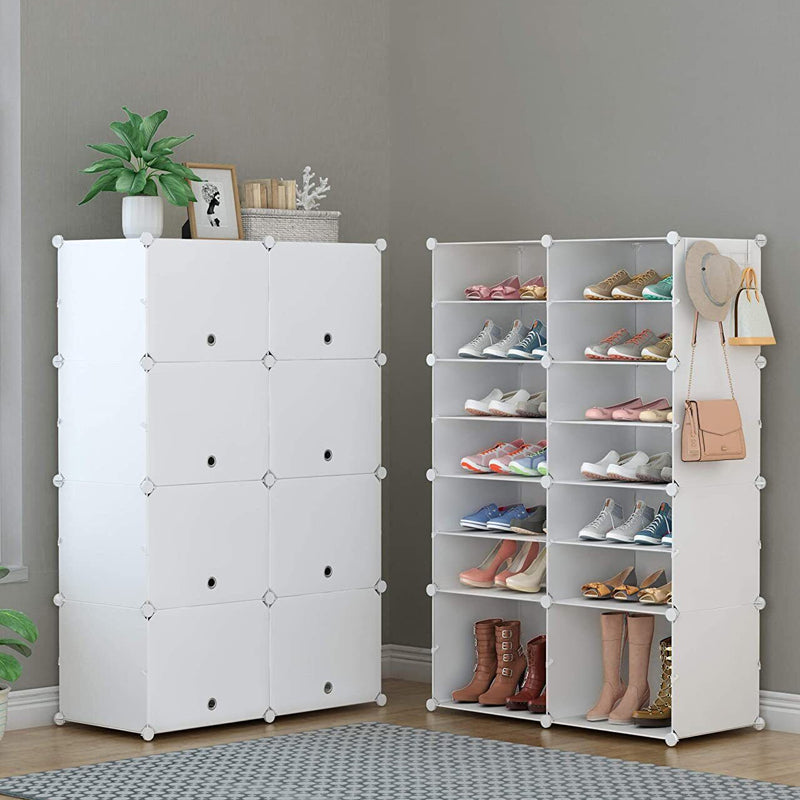 Stackable Free Standing Shoe Organizer Storage Box DIY Shoe Rack
