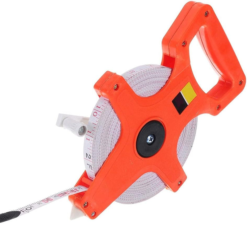 100M Tape Measure Fiberglass Open Reel Imperial Metric Measuring Tool