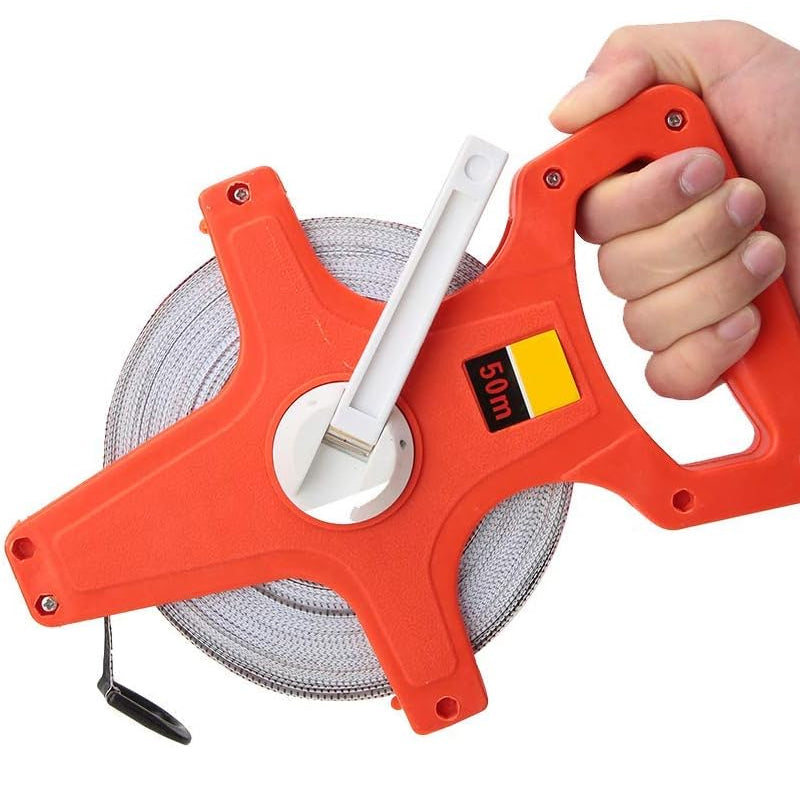 100M Tape Measure Fiberglass Open Reel Imperial Metric Measuring Tool