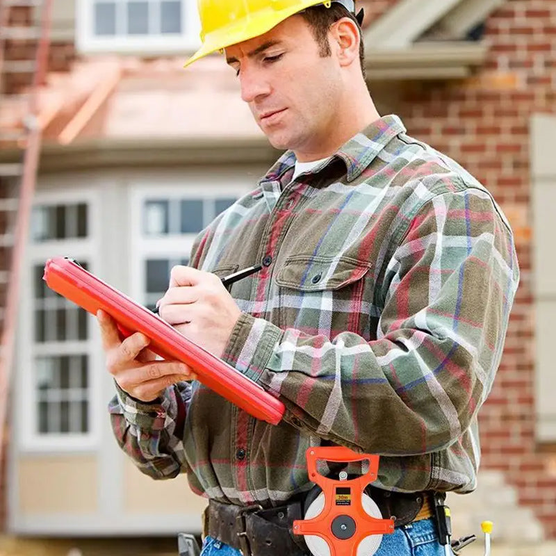 100M Tape Measure Fiberglass Open Reel Imperial Metric Measuring Tool