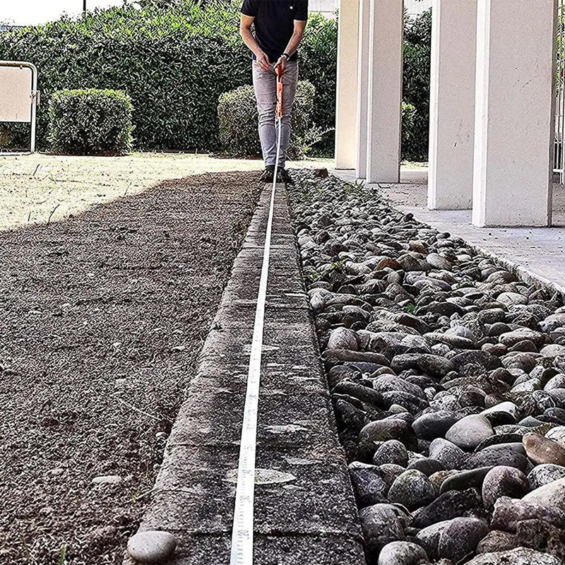 100M Tape Measure Fiberglass Open Reel Imperial Metric Measuring Tool