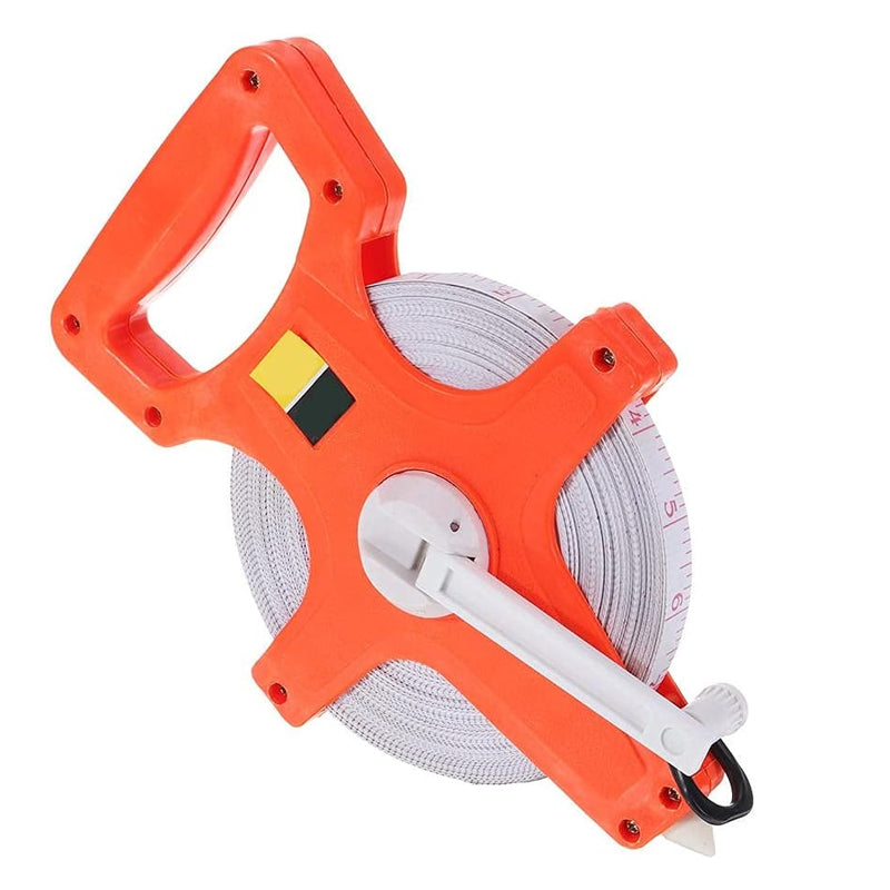 100M Tape Measure Fiberglass Open Reel Imperial Metric Measuring Tool