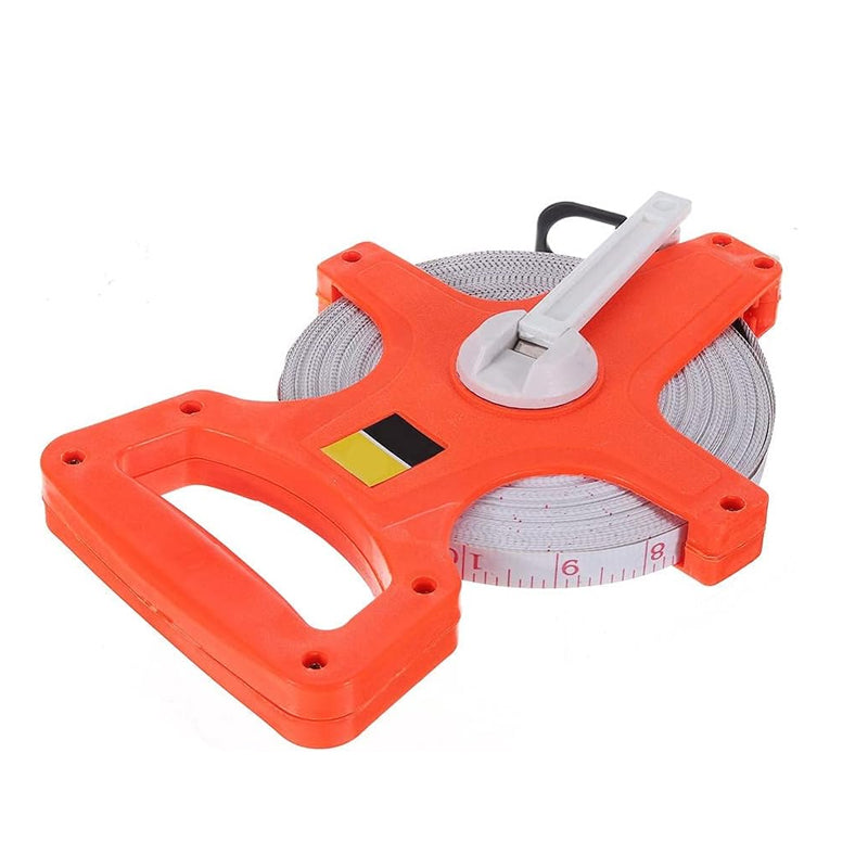 100M Tape Measure Fiberglass Open Reel Imperial Metric Measuring Tool