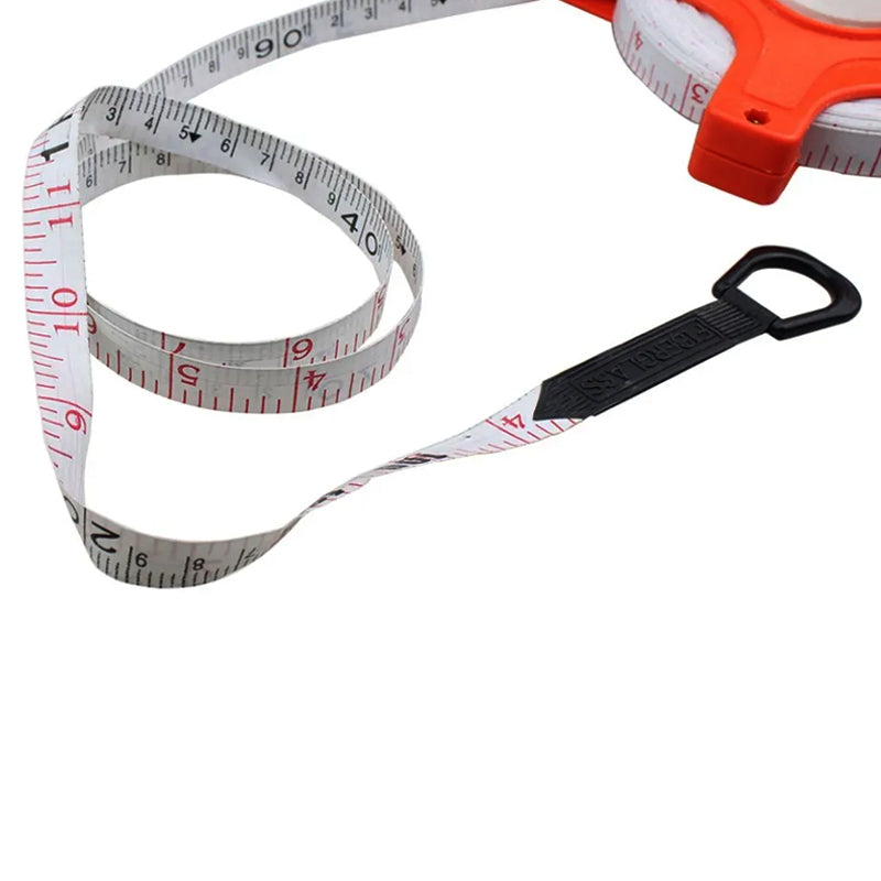 100M Tape Measure Fiberglass Open Reel Imperial Metric Measuring Tool