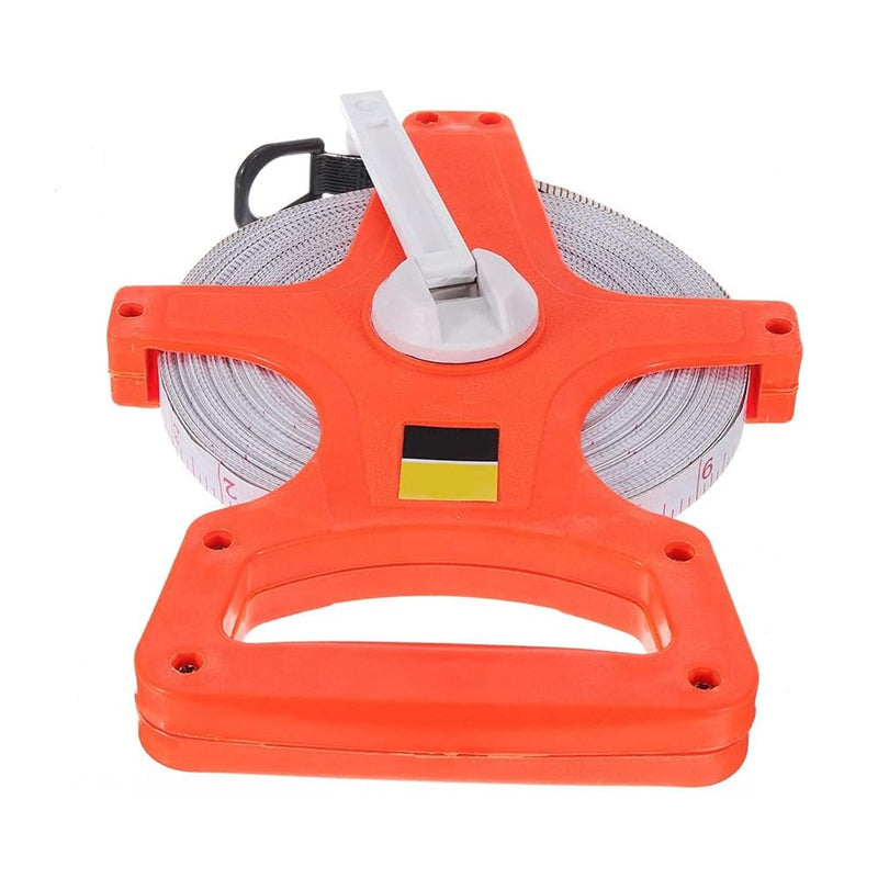 100M Tape Measure Fiberglass Open Reel Imperial Metric Measuring Tool