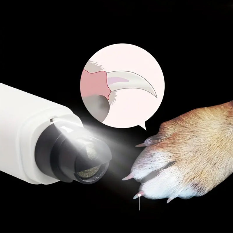 Automatic Electric Pet Nail Grinder with LED Guide Light - USB Rechargeable