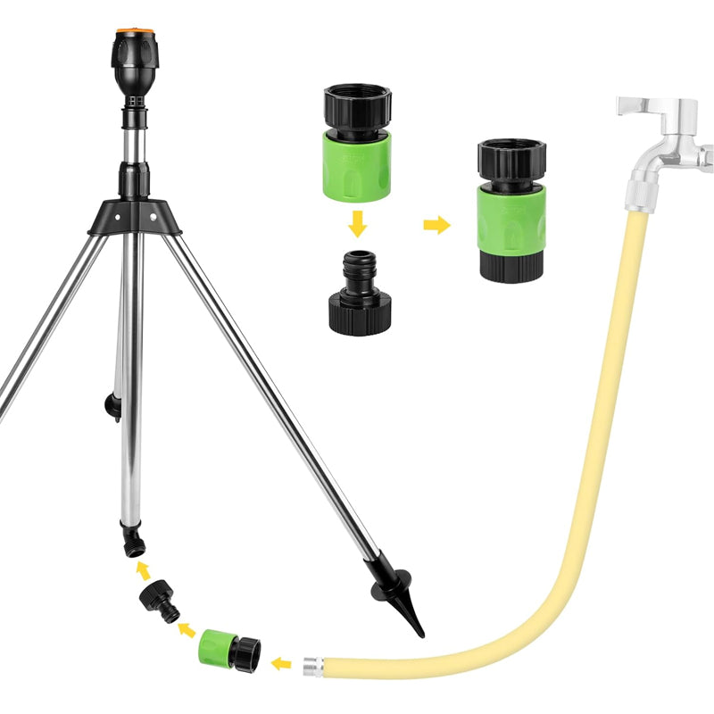 360° Automatic Rotating Sprinkler with Tripod Watering Nozzle for Garden