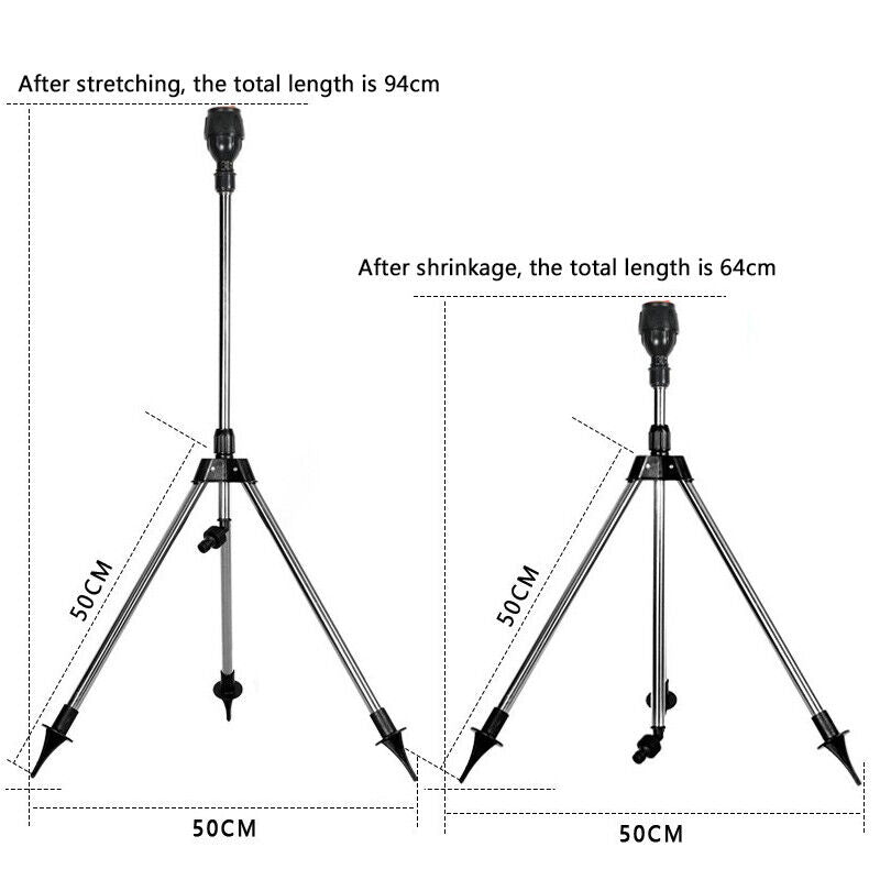 360° Automatic Rotating Sprinkler with Tripod Watering Nozzle for Garden